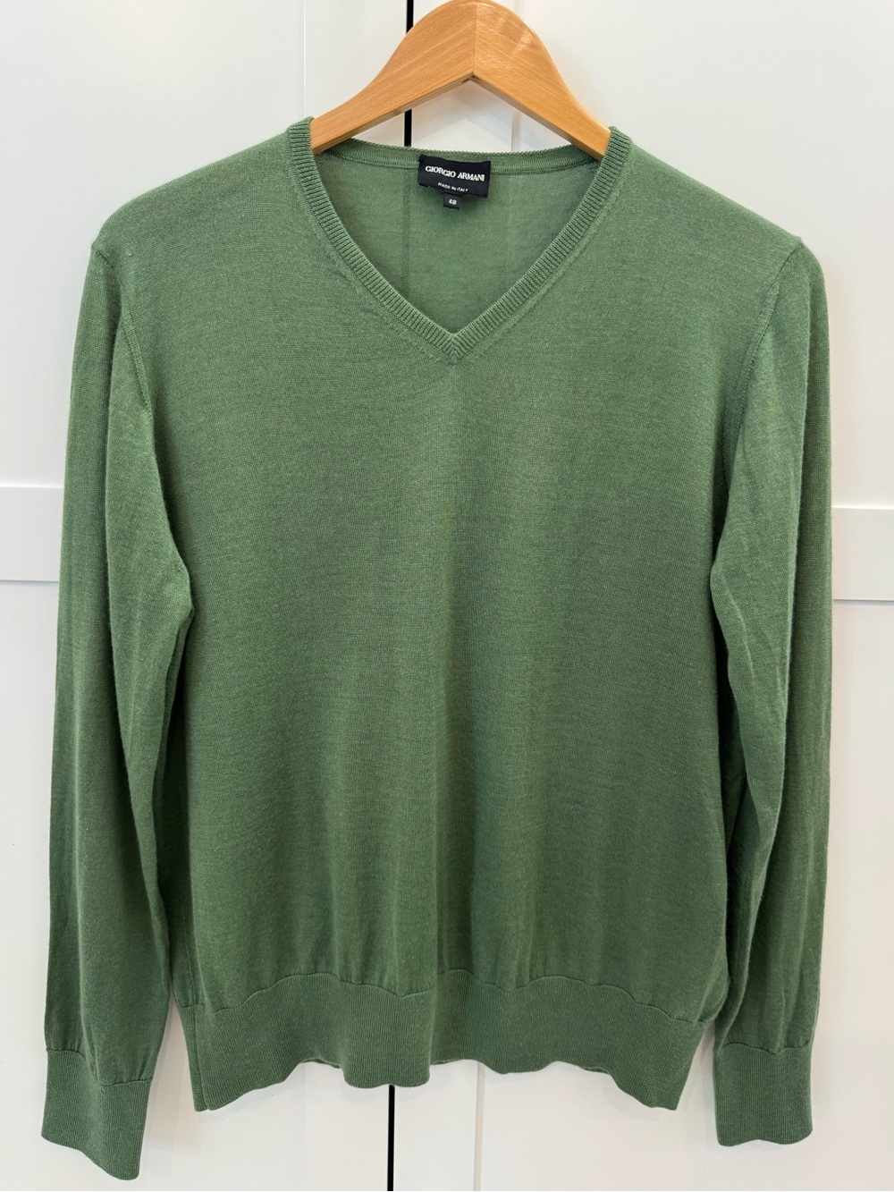 Giorgio Armani Black Label premium blend cashmere silk sweater Men’s Sz 48 Green